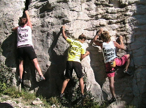 Trinity Rocks Massif, Veliko Tarnovo, Bulgaria: Climbers on Trinity Rocks